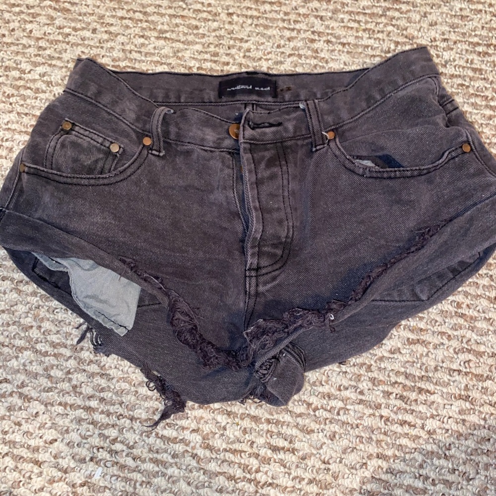 Black jean shorts